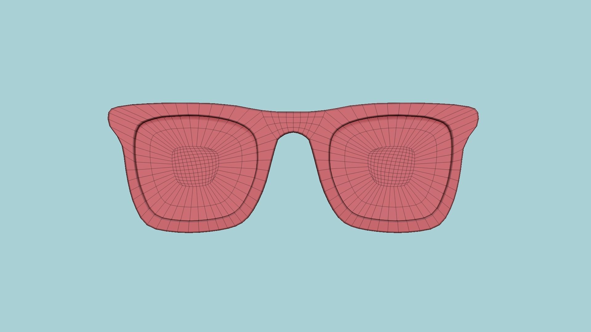 Sunglass E01 Red - Character Design Fashion Low-poly 3D model_14