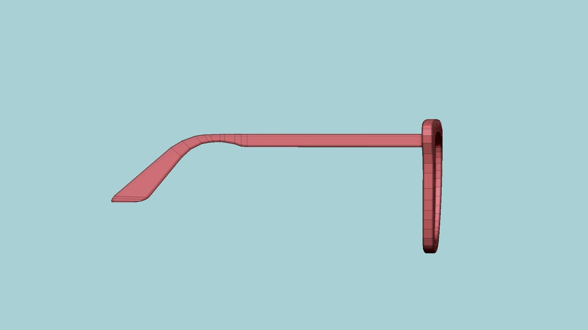 Sunglass E01 Red - Character Design Fashion Low-poly 3D model_17