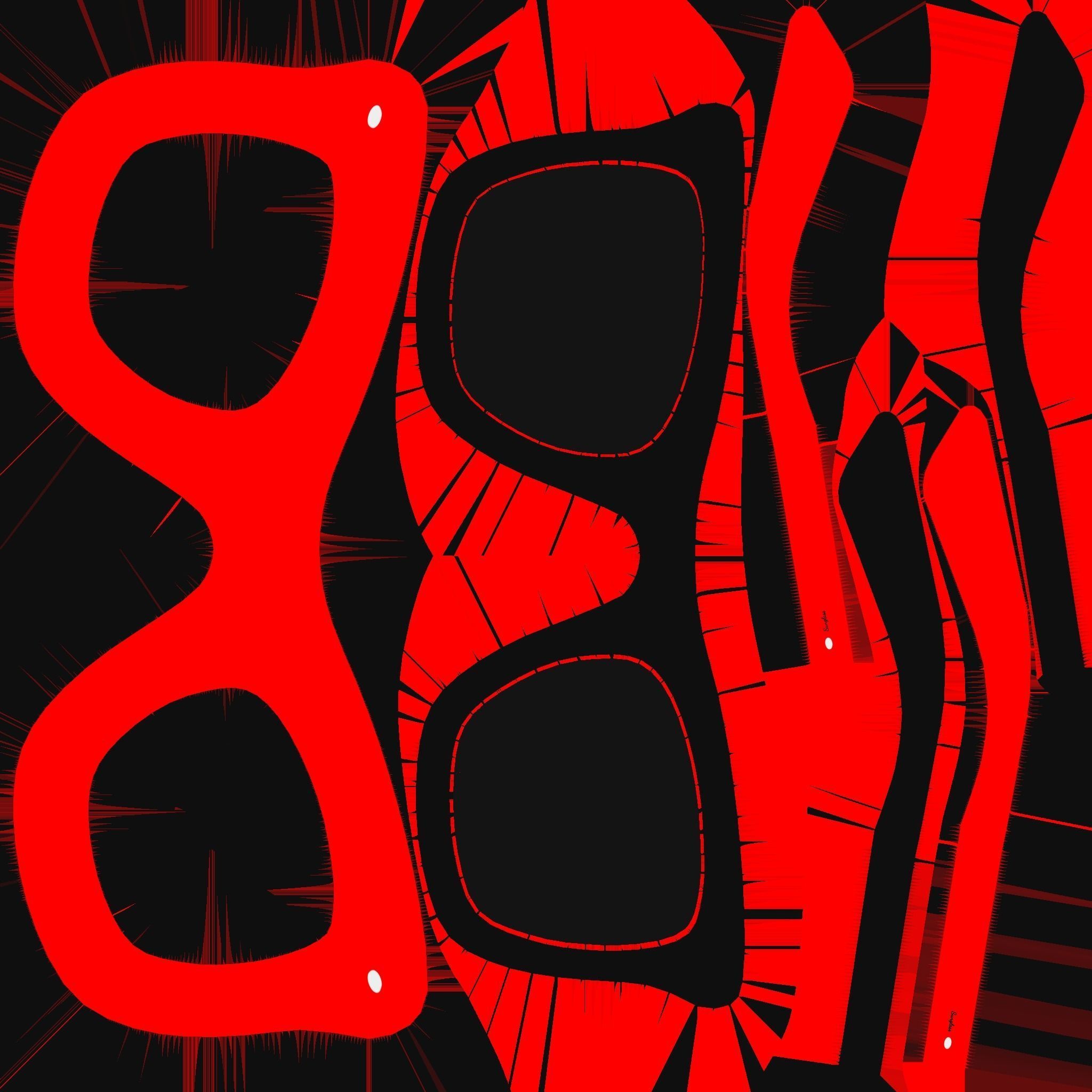 Sunglass E01 Red - Character Design Fashion Low-poly 3D model_23