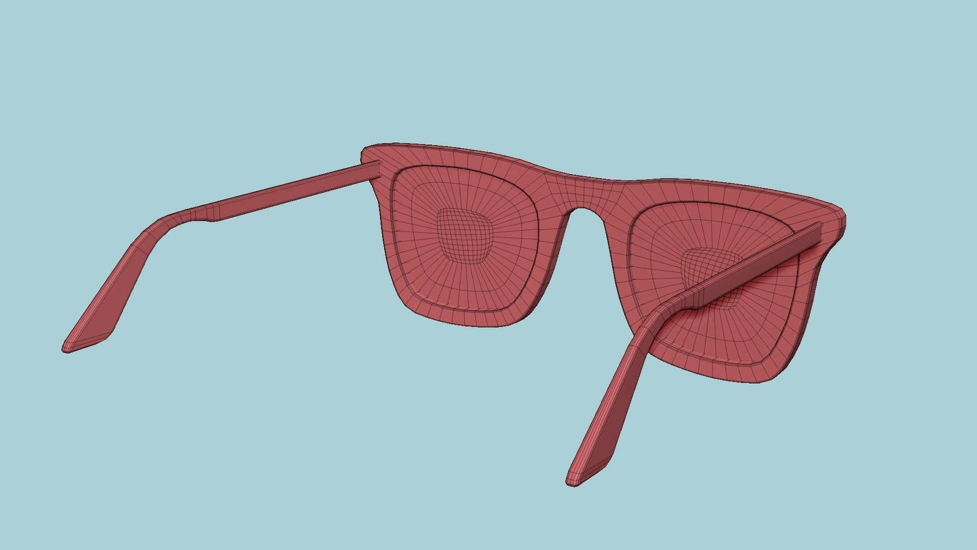 Sunglass E01 Red - Character Design Fashion Low-poly 3D model_18