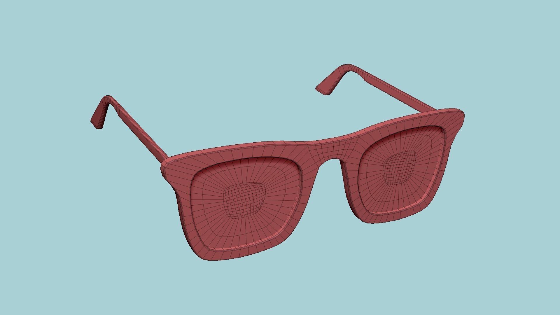 Sunglass E01 Red - Character Design Fashion Low-poly 3D model_15