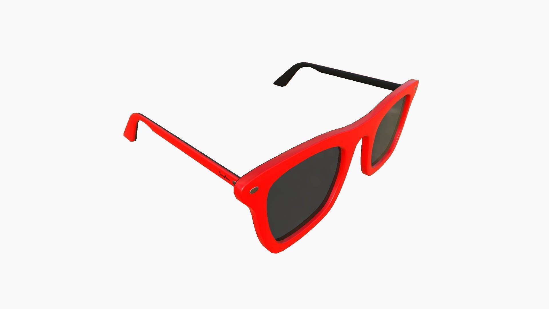 Sunglass E01 Red - Character Design Fashion Low-poly 3D model_2