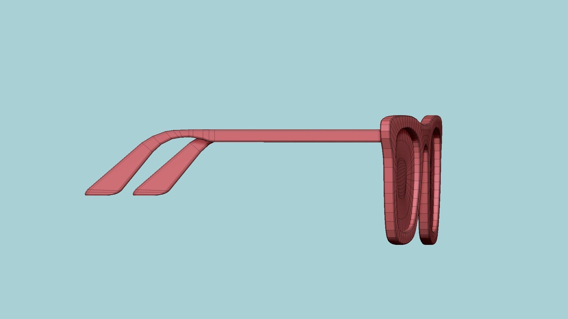 Sunglass E01 Red - Character Design Fashion Low-poly 3D model_16