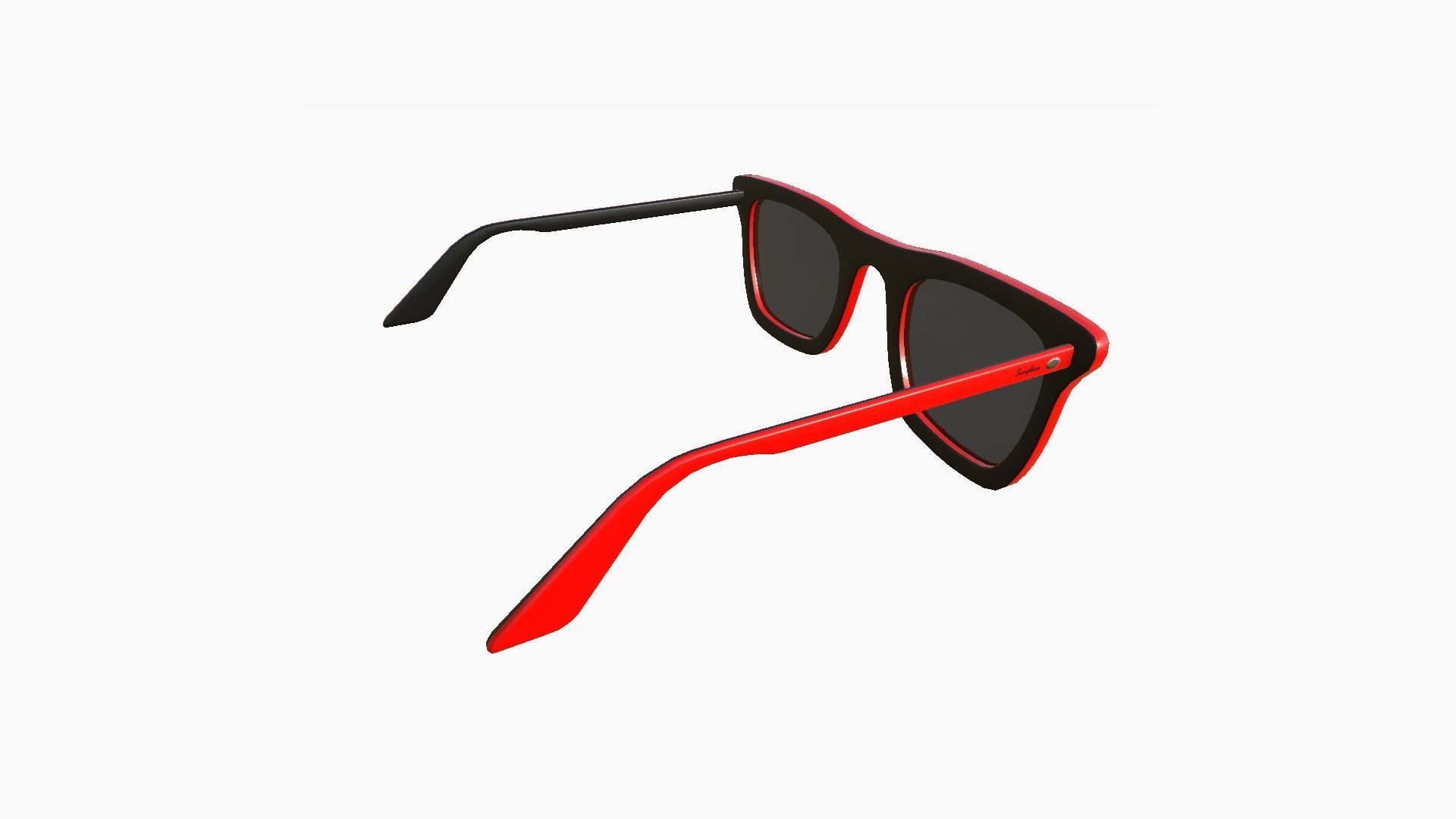 Sunglass E01 Red - Character Design Fashion Low-poly 3D model_3
