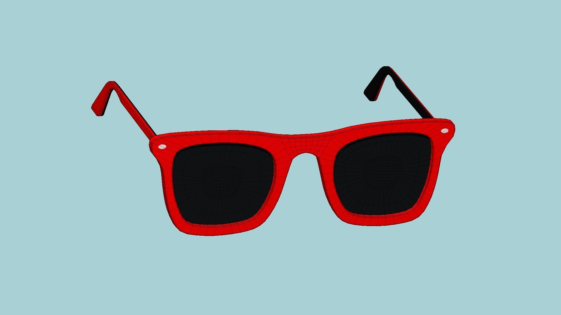 Sunglass E01 Red - Character Design Fashion Low-poly 3D model_6