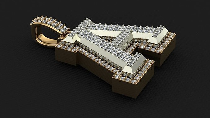letter A pendant   3D print model