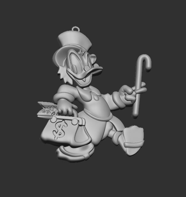 Uncle Scrooge pendant 3D print model_2