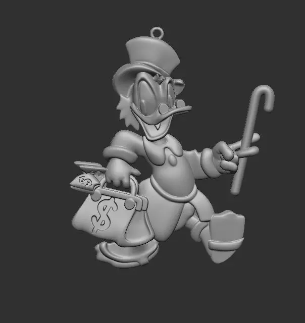 Uncle Scrooge pendant 3D print model_0