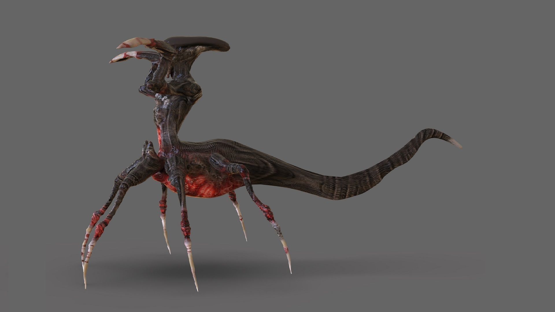 Alien 10 Low-poly 3D model_4