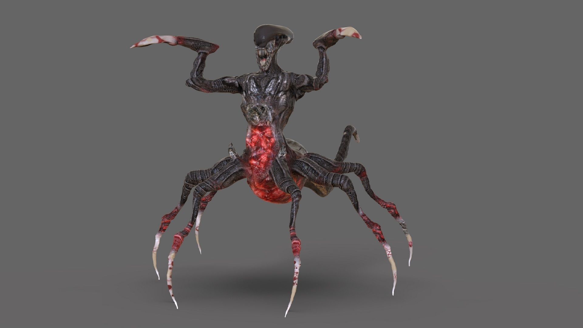 Alien 10 Low-poly 3D model_1