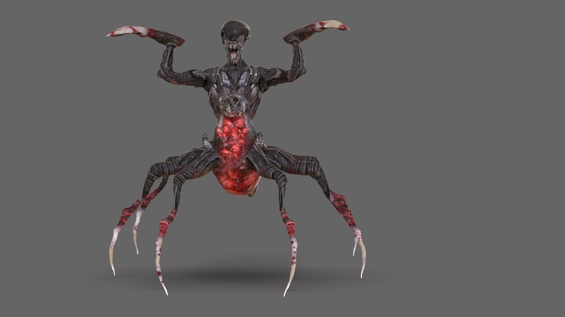 Alien 10 Low-poly 3D model_3