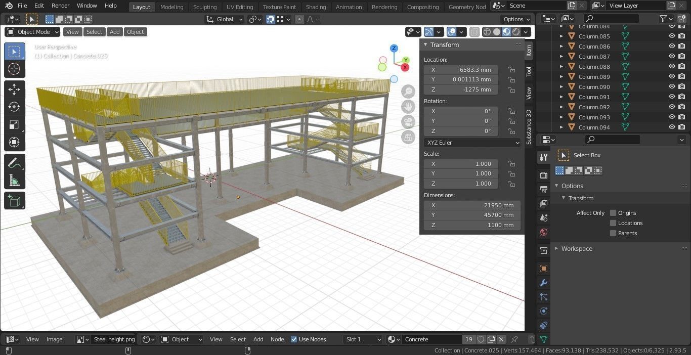 Steel Structure-Tsunami Evacuation Tower-Type-2 Free 3D model_20