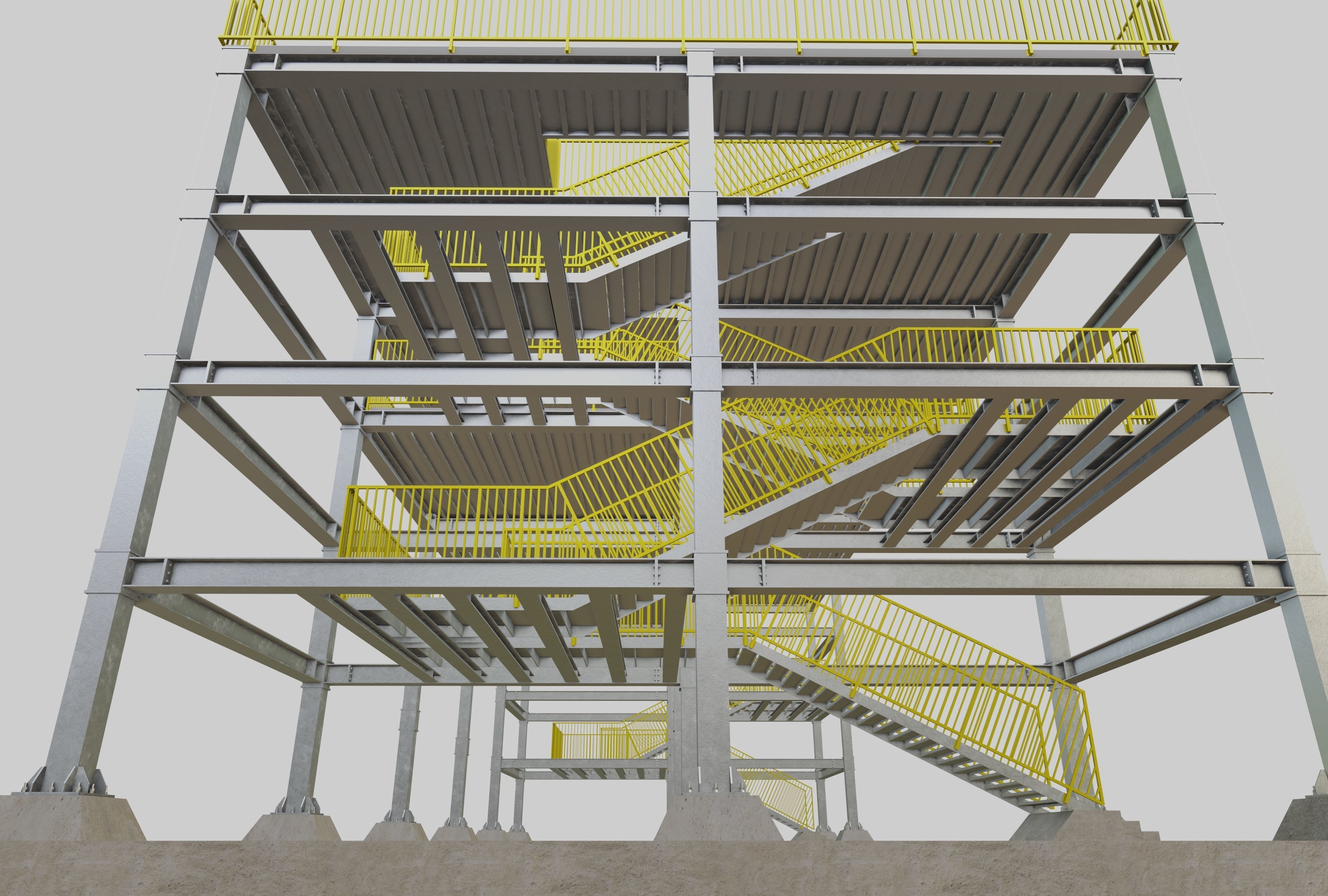 Steel Structure-Tsunami Evacuation Tower-Type-2 Free 3D model_11