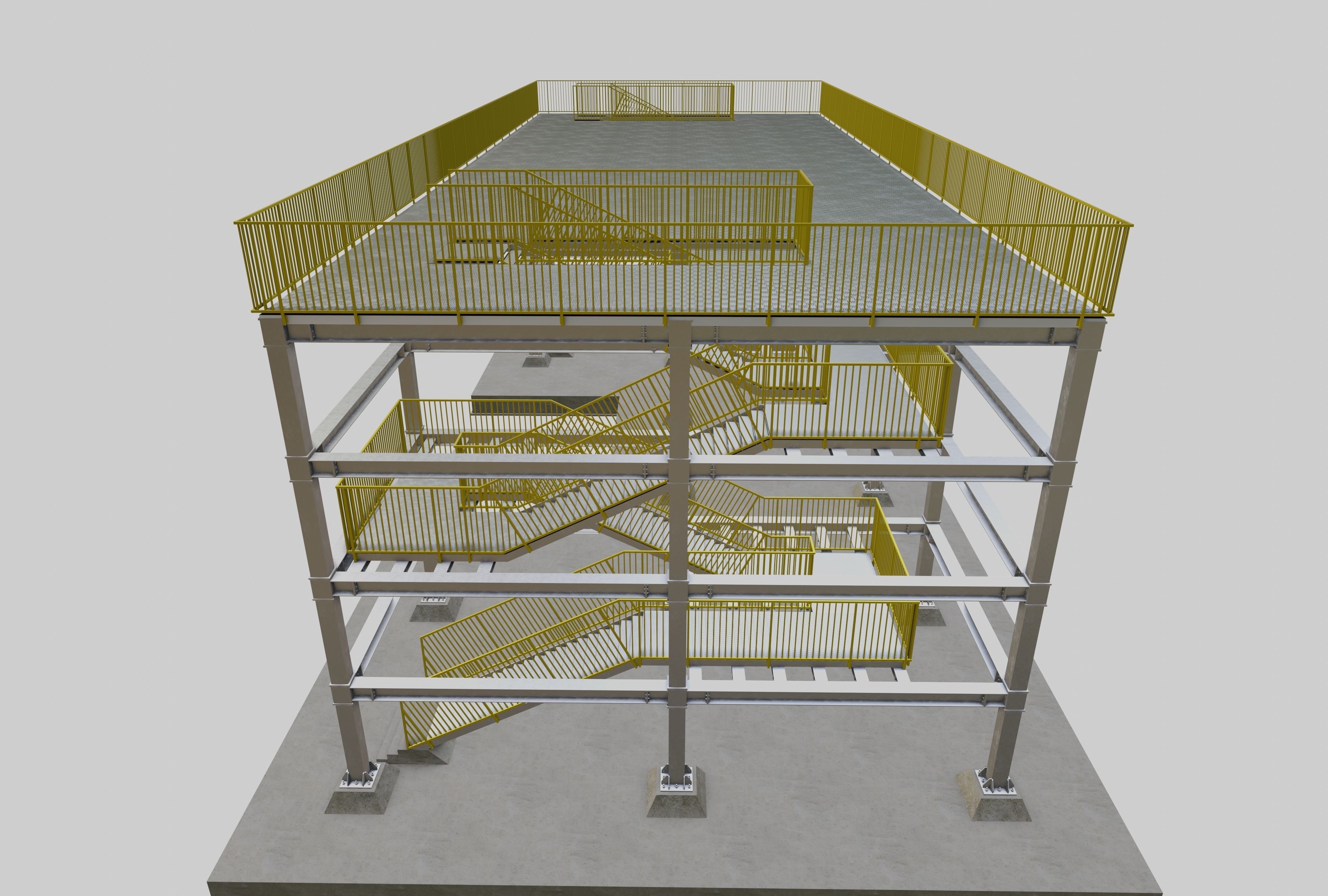 Steel Structure-Tsunami Evacuation Tower-Type-2 Free 3D model_2