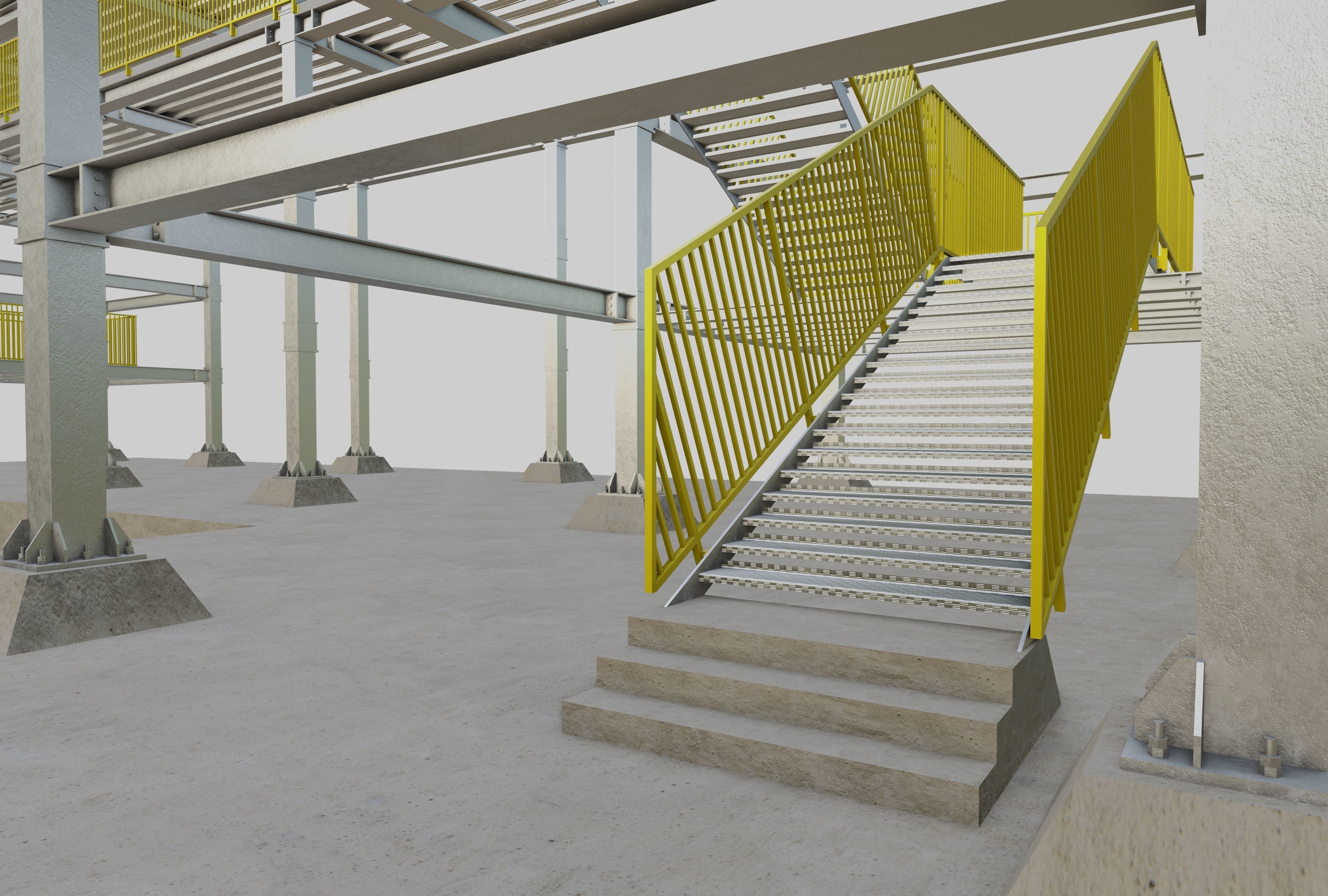 Steel Structure-Tsunami Evacuation Tower-Type-2 Free 3D model_4