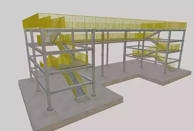 Steel Structure-Tsunami Evacuation Tower-Type-2 Free 3D model Steel Structure-Tsunami Evacuation Tower-Type-2 Free 3D model