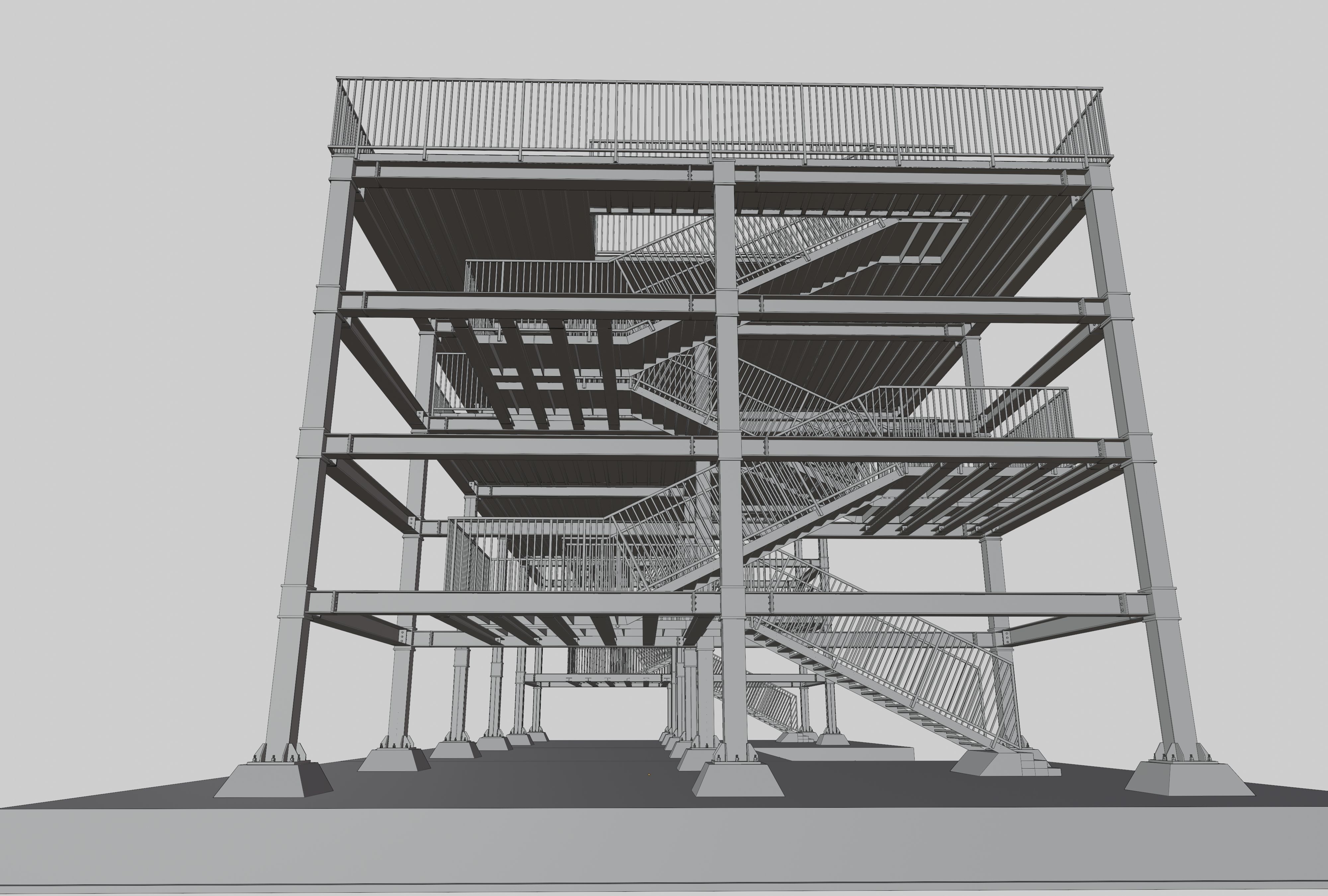 Steel Structure-Tsunami Evacuation Tower-Type-2 Free 3D model_15