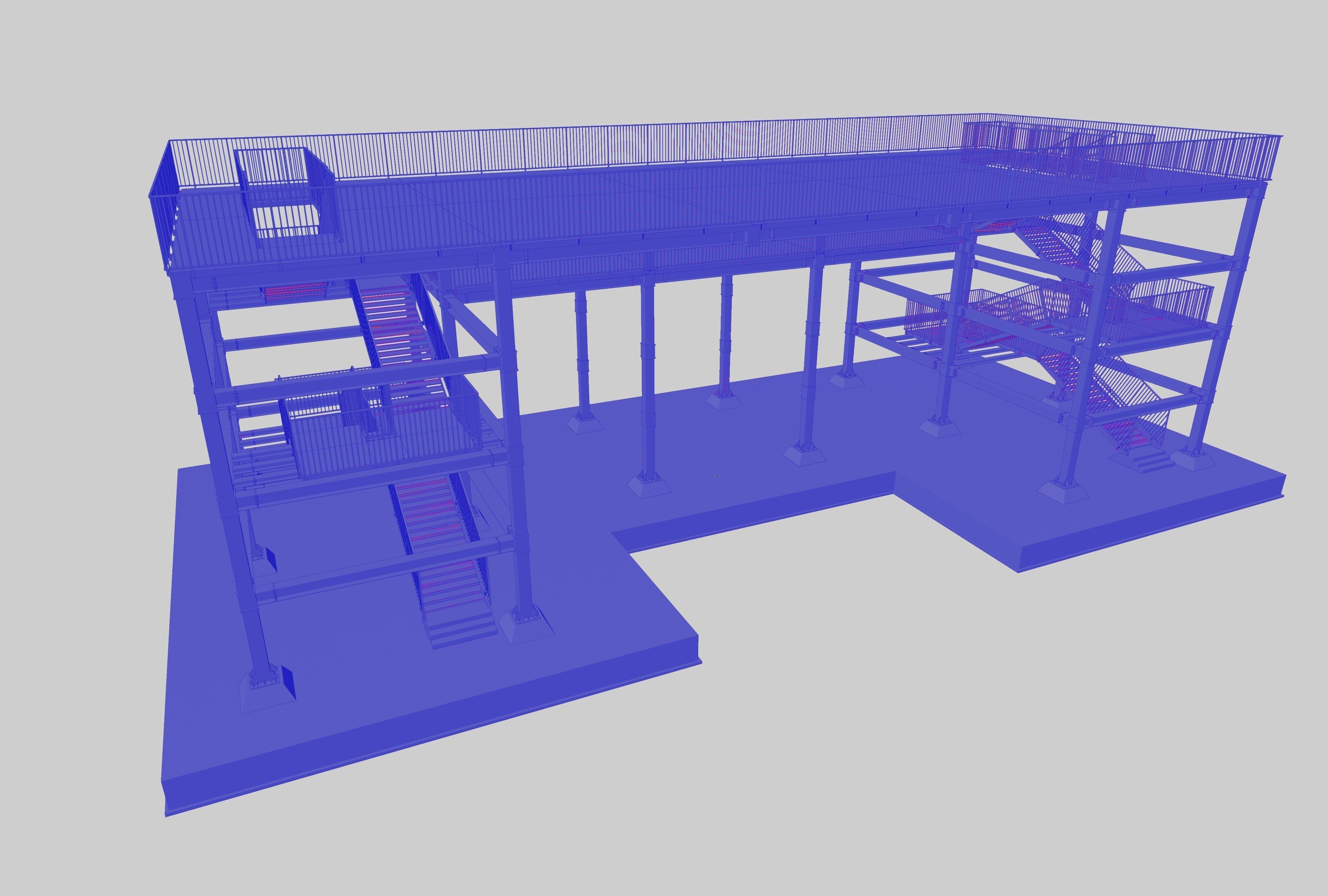 Steel Structure-Tsunami Evacuation Tower-Type-2 Free 3D model_19