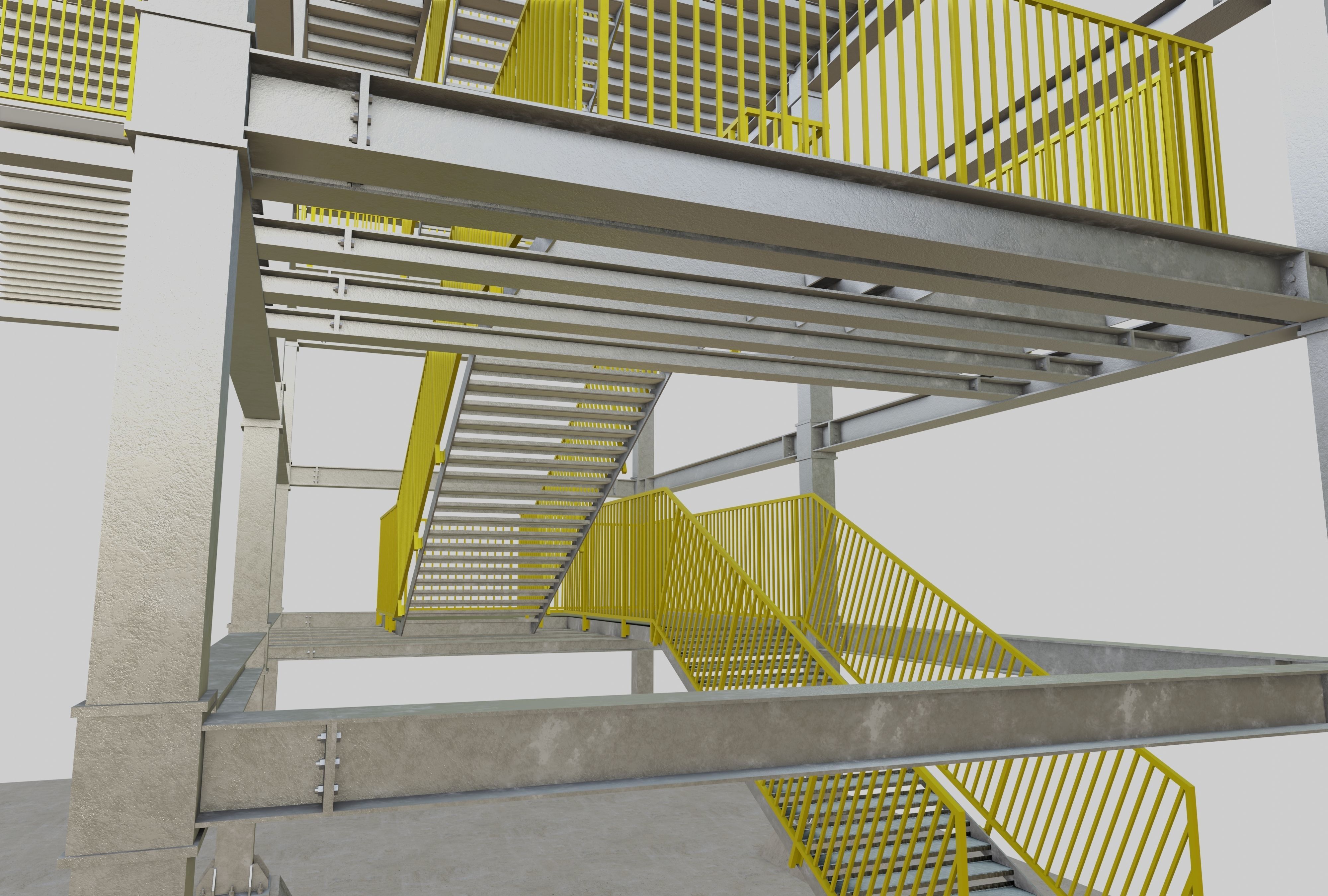 Steel Structure-Tsunami Evacuation Tower-Type-2 Free 3D model_10