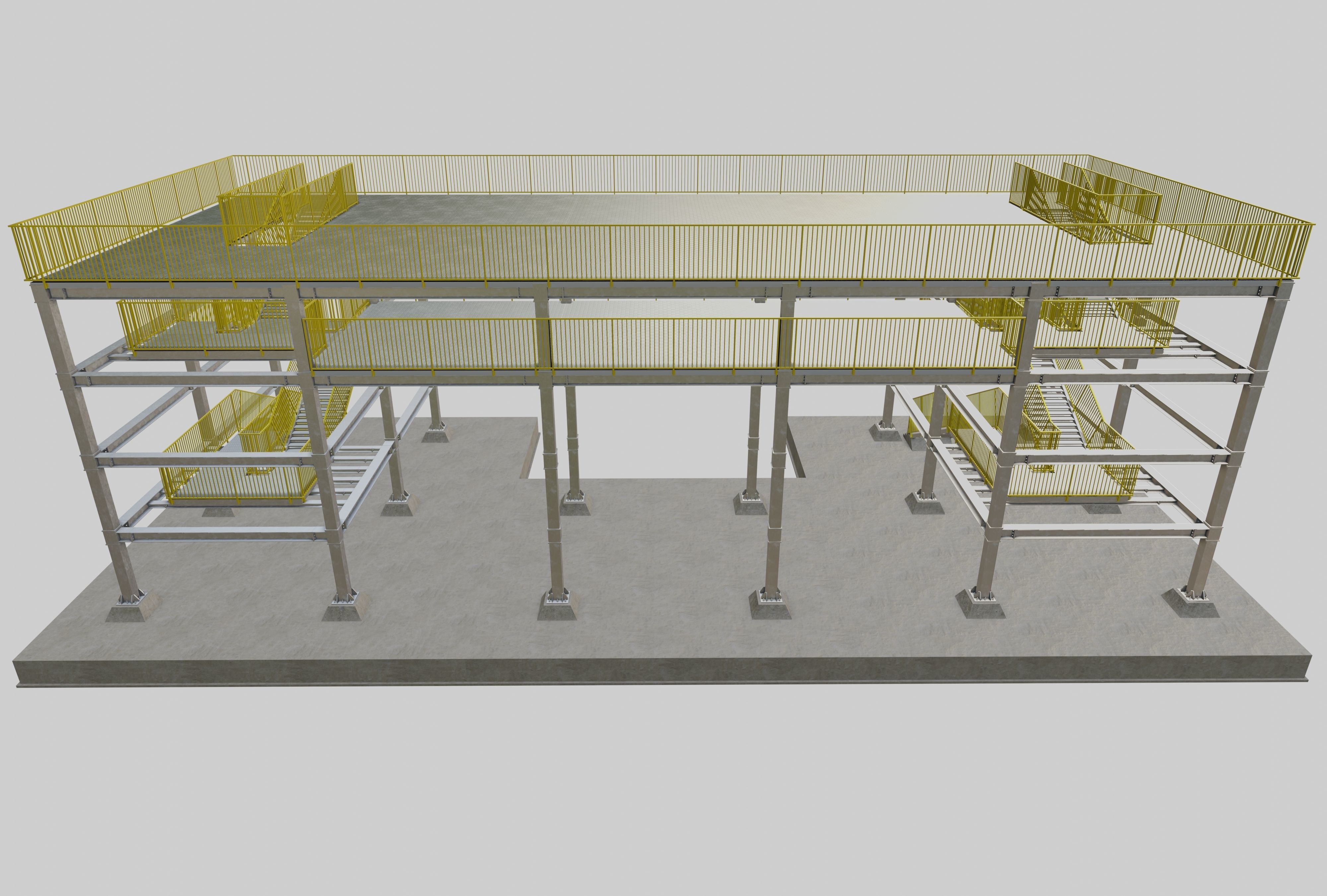 Steel Structure-Tsunami Evacuation Tower-Type-2 Free 3D model_3
