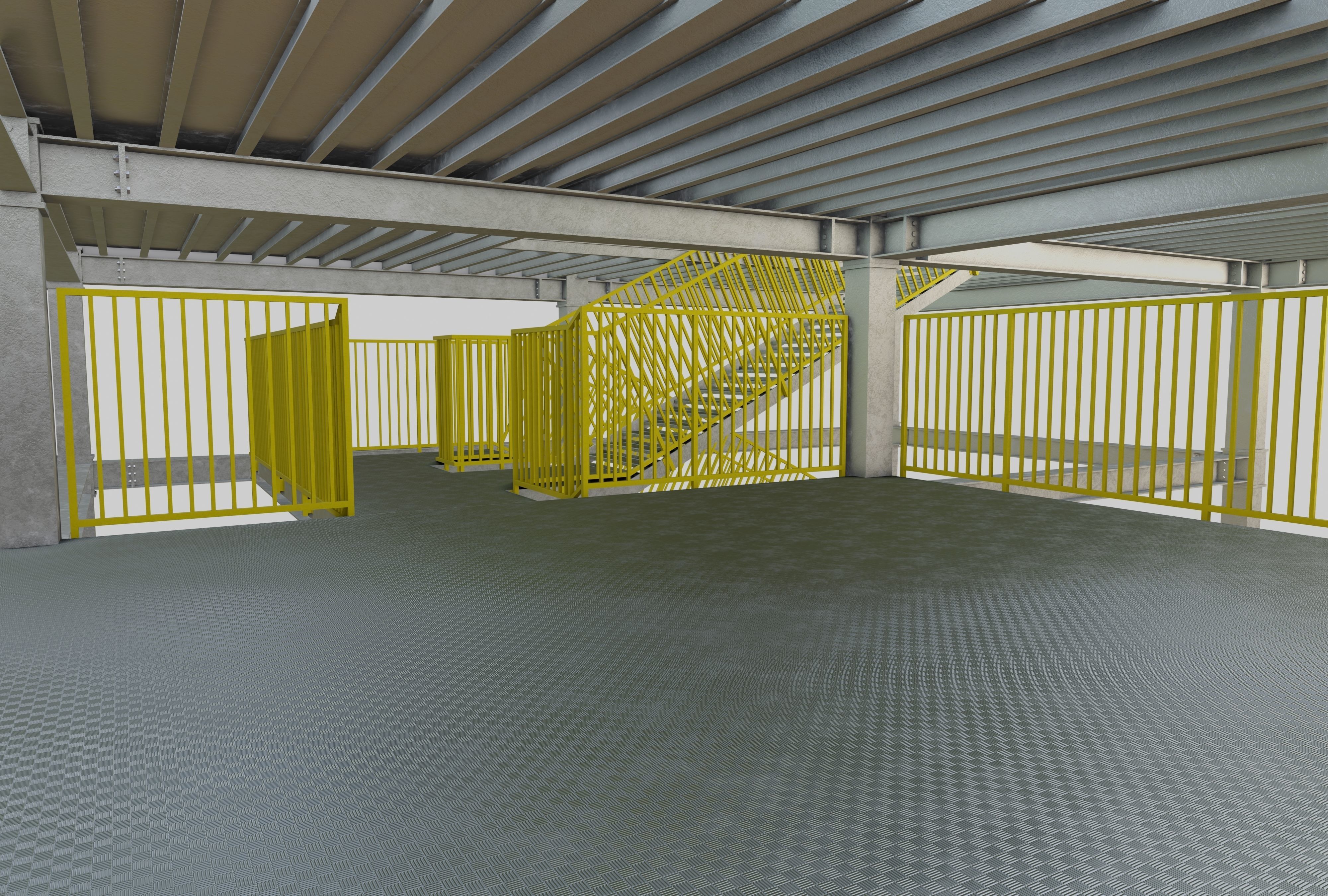 Steel Structure-Tsunami Evacuation Tower-Type-2 Free 3D model_9