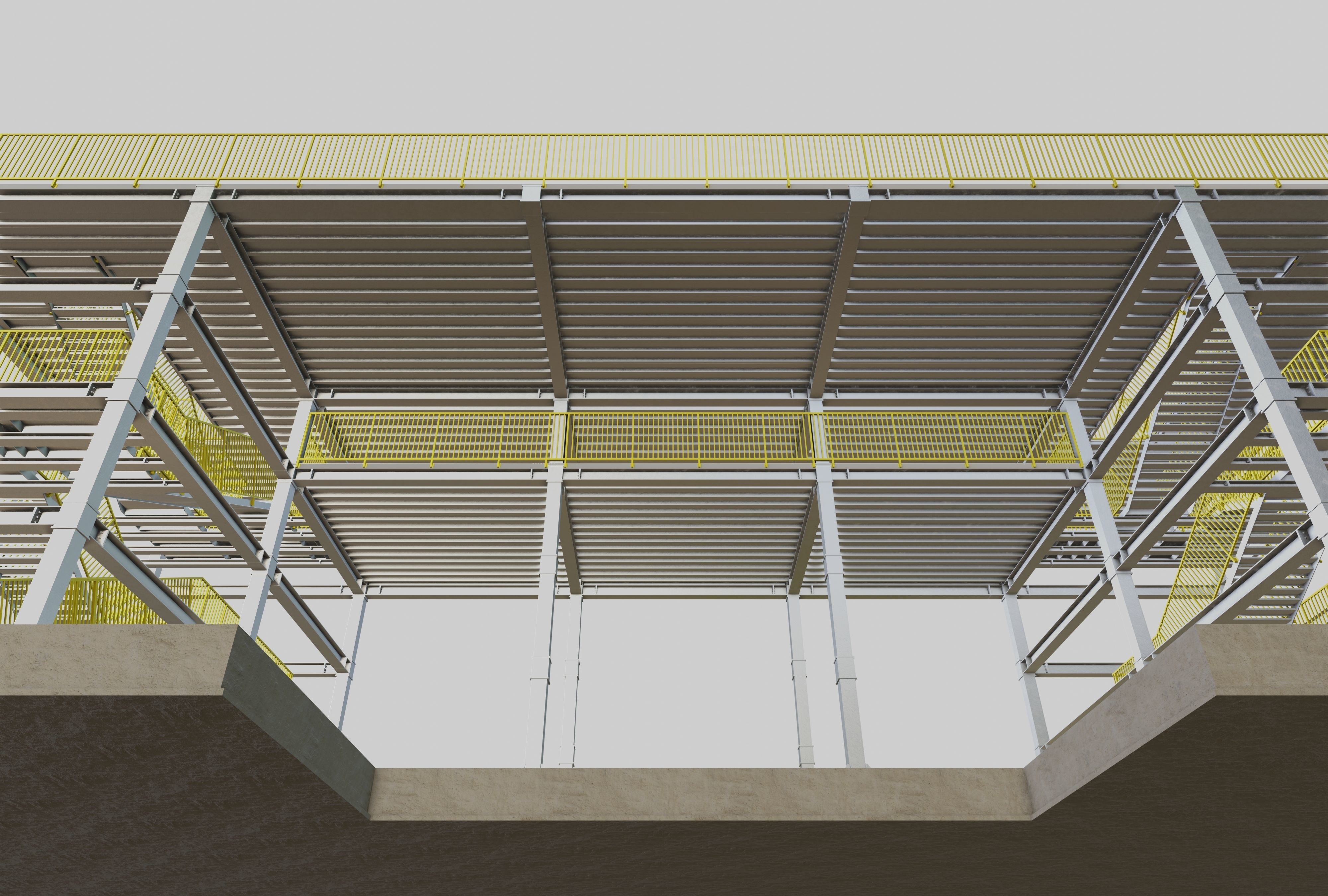 Steel Structure-Tsunami Evacuation Tower-Type-2 Free 3D model_8