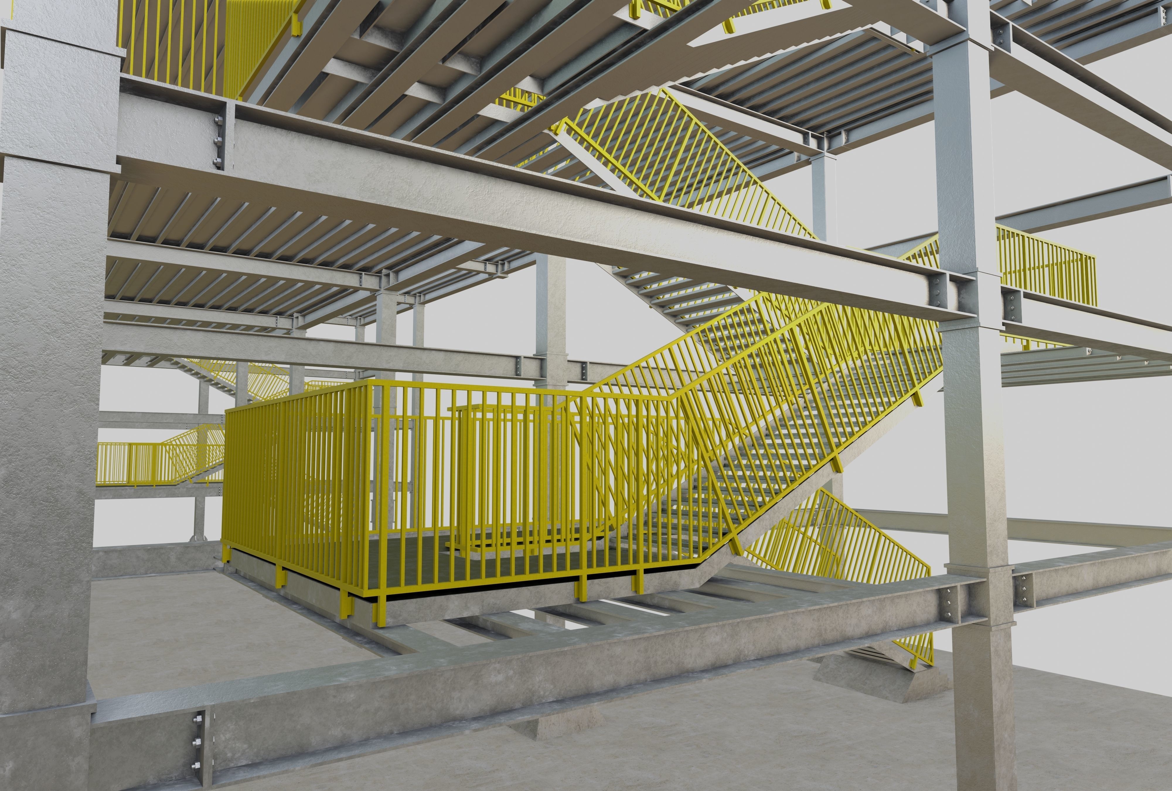 Steel Structure-Tsunami Evacuation Tower-Type-2 Free 3D model_13