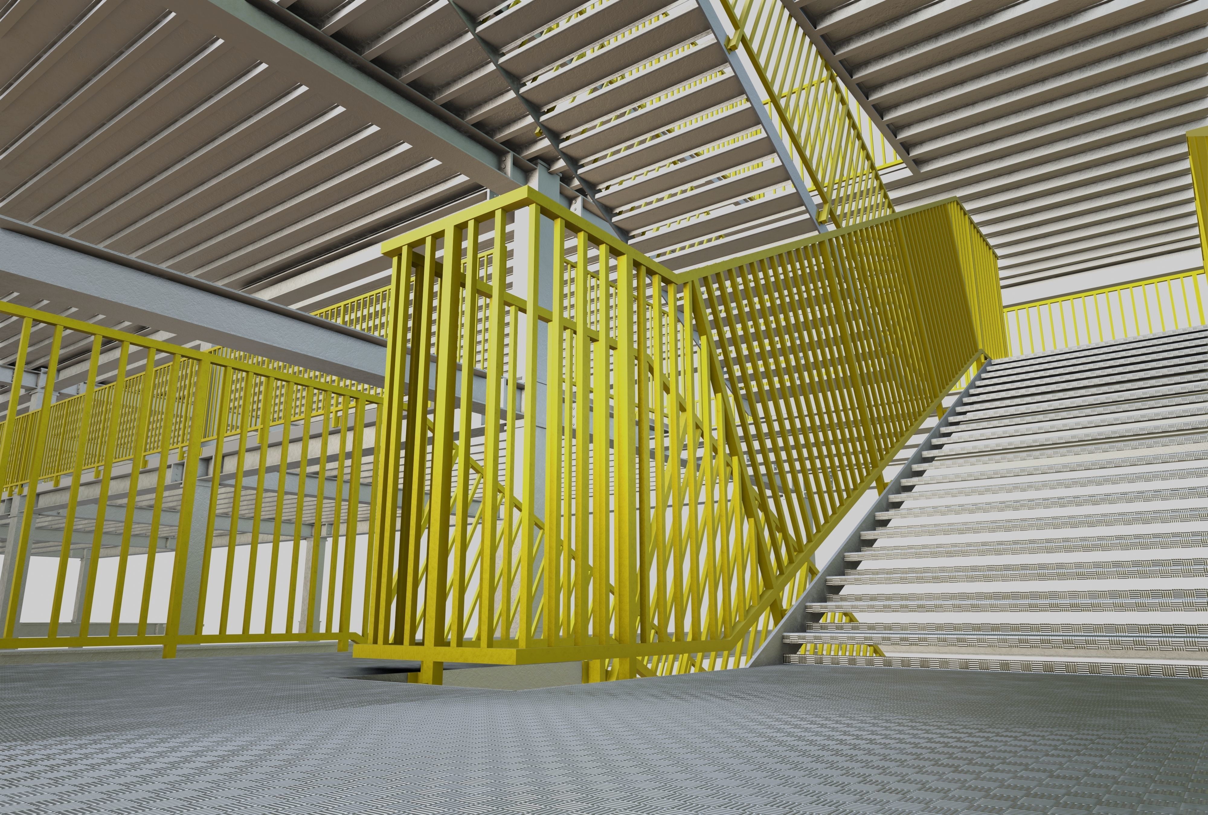 Steel Structure-Tsunami Evacuation Tower-Type-2 Free 3D model_6