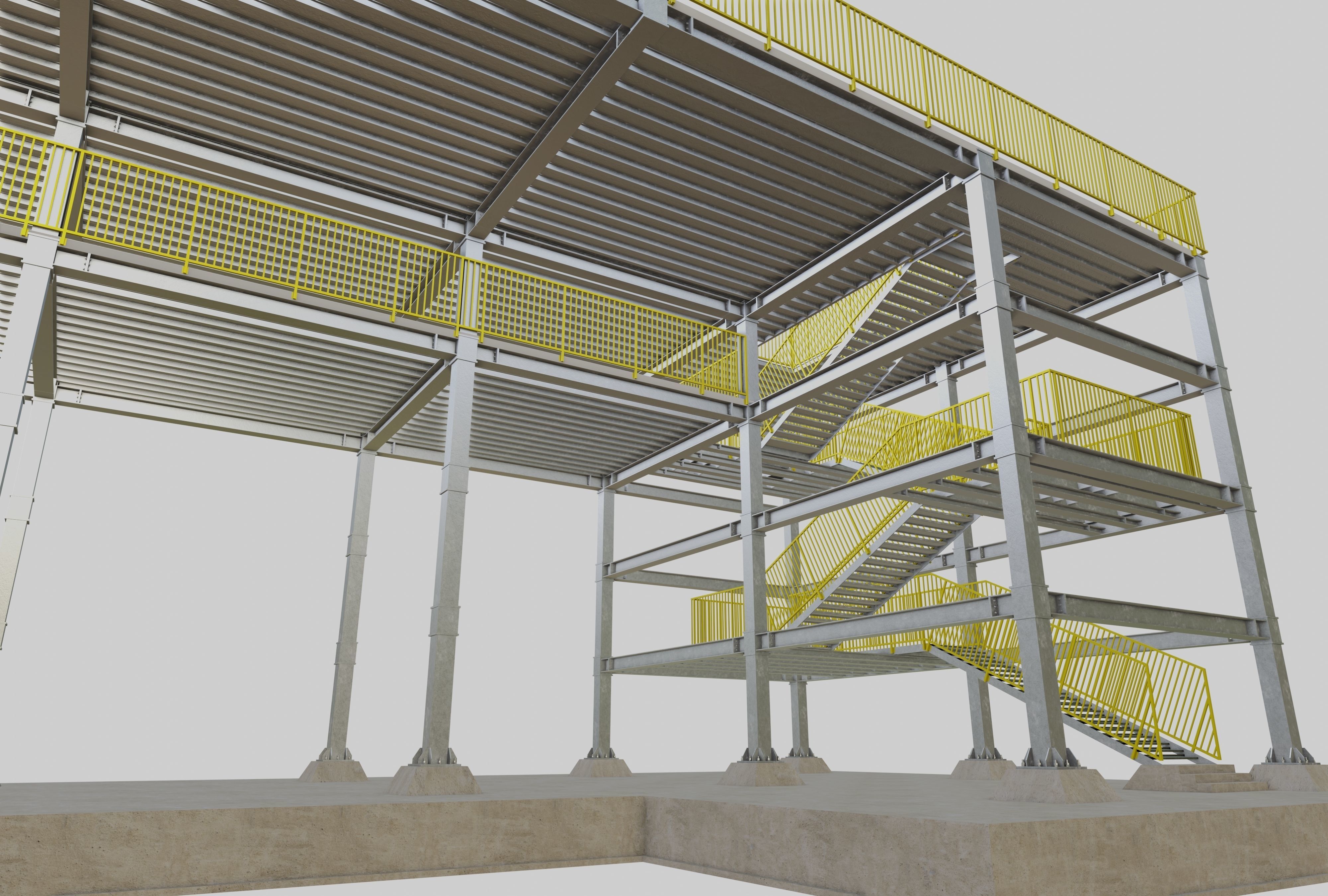 Steel Structure-Tsunami Evacuation Tower-Type-2 Free 3D model_5