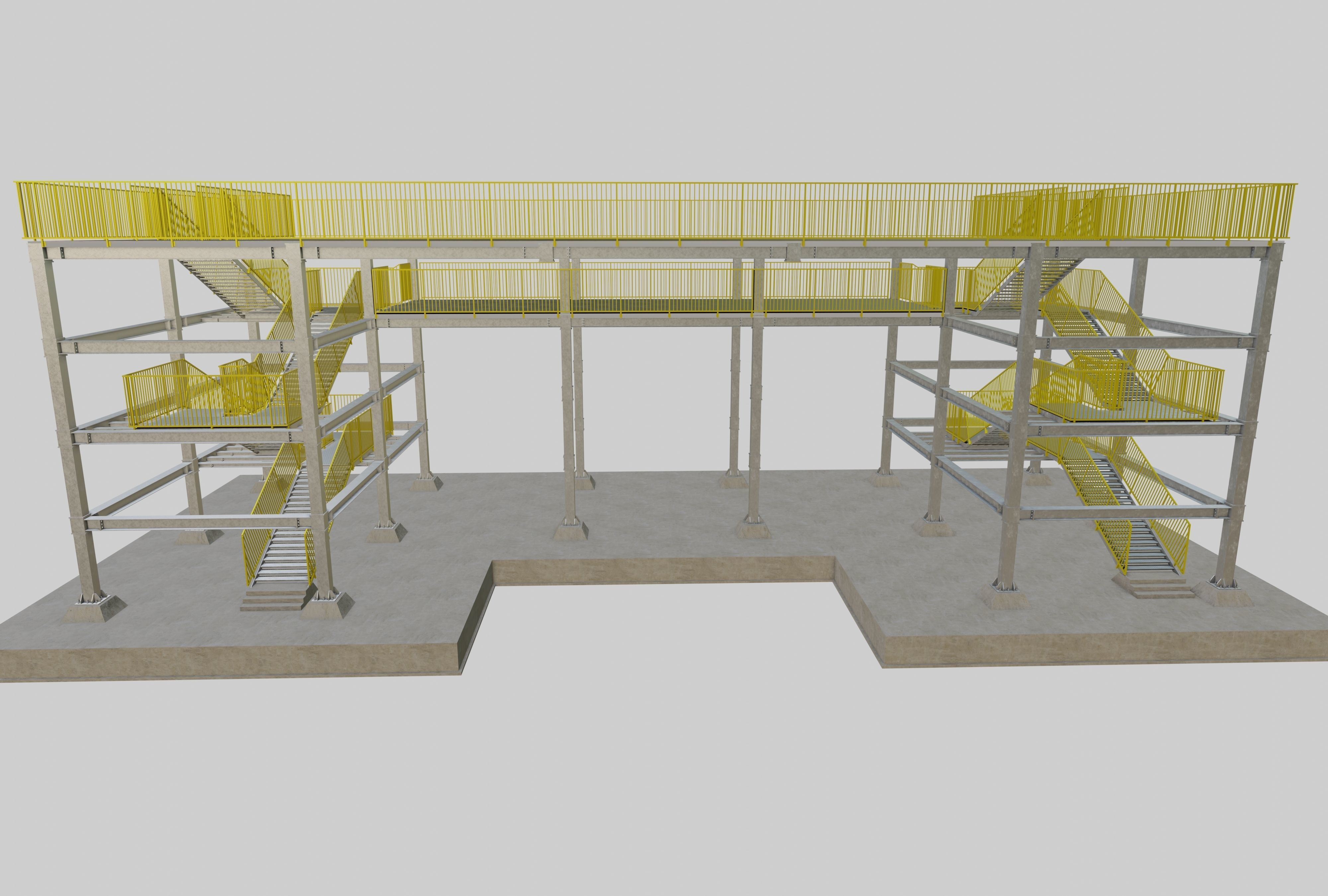 Steel Structure-Tsunami Evacuation Tower-Type-2 Free 3D model_1