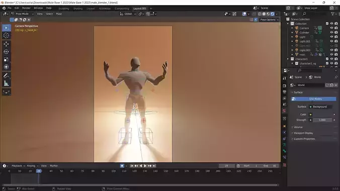 The Elemental Man Rigged Blender Character