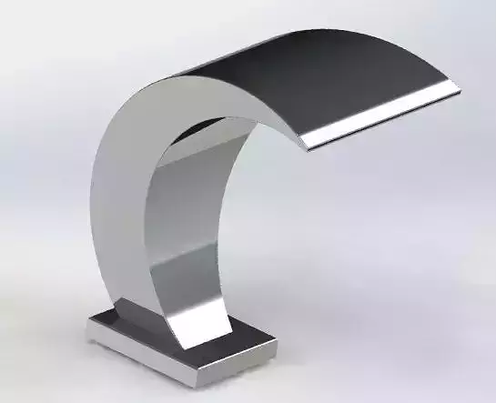 CHROME POOL WATERFALL 3D model