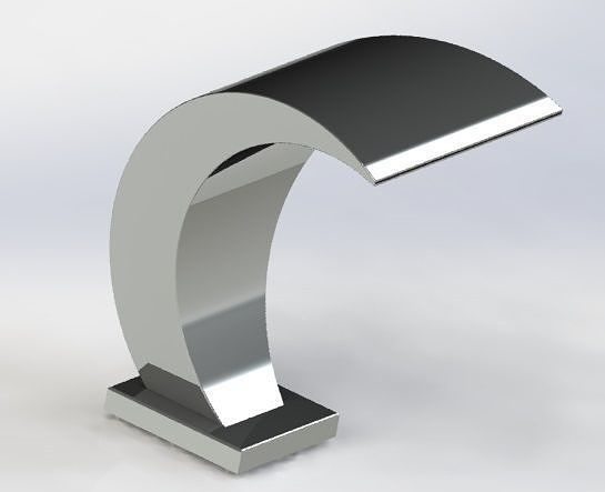 CHROME POOL WATERFALL 3D model