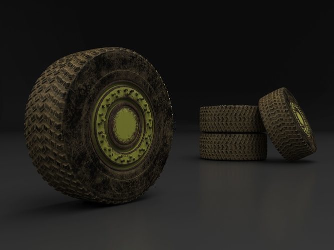 Truck Wheel 3D Model - Rusty and Dirty 3D model