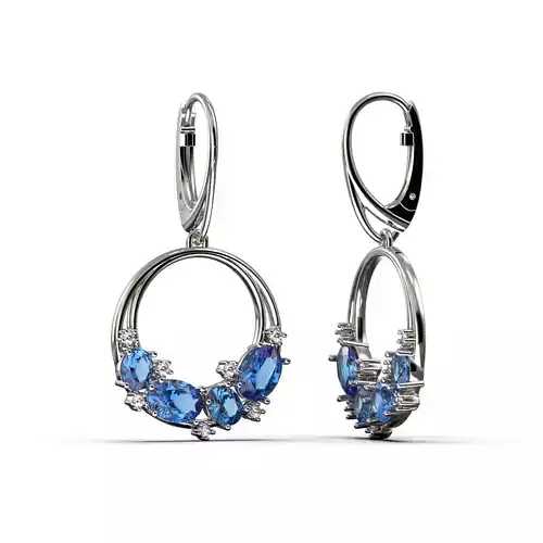 Round Earrings with stones