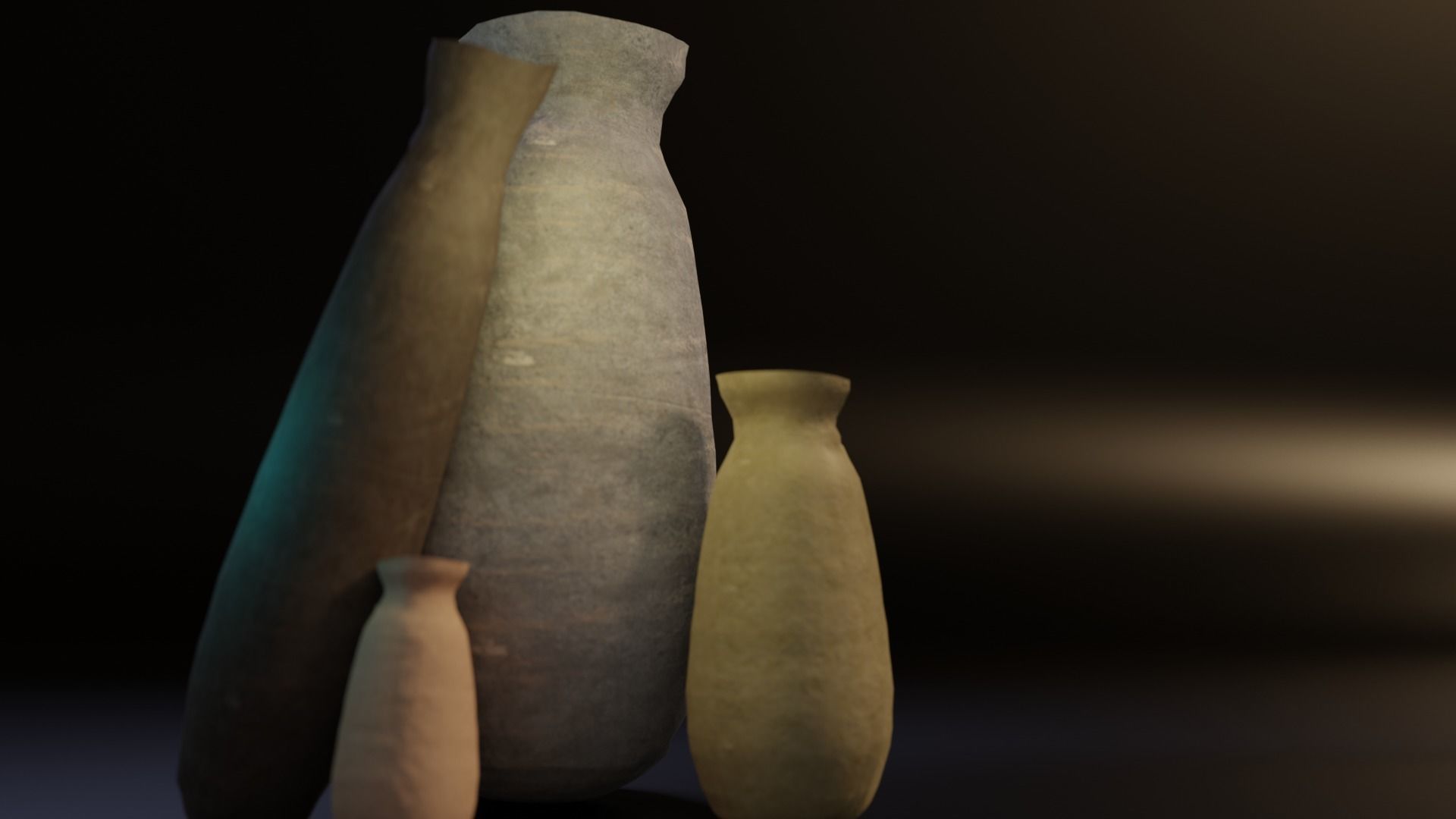 Long Pots Low-poly 3D model_2