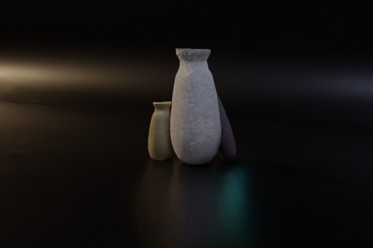 Long Pots Low-poly 3D model_3