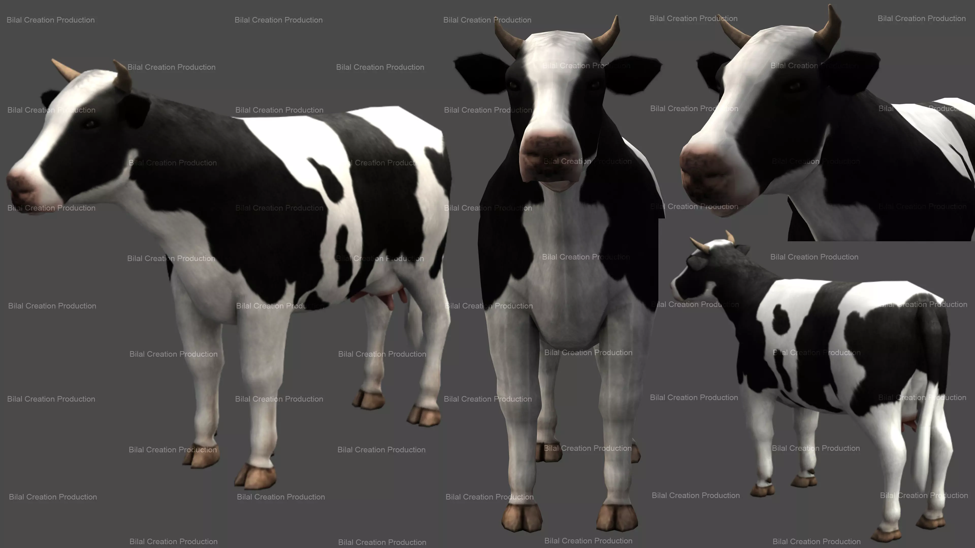 Cow animated 3D model_0