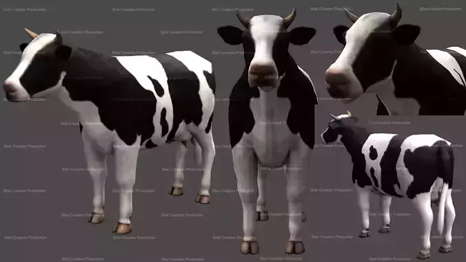 Cow animated 3D model
