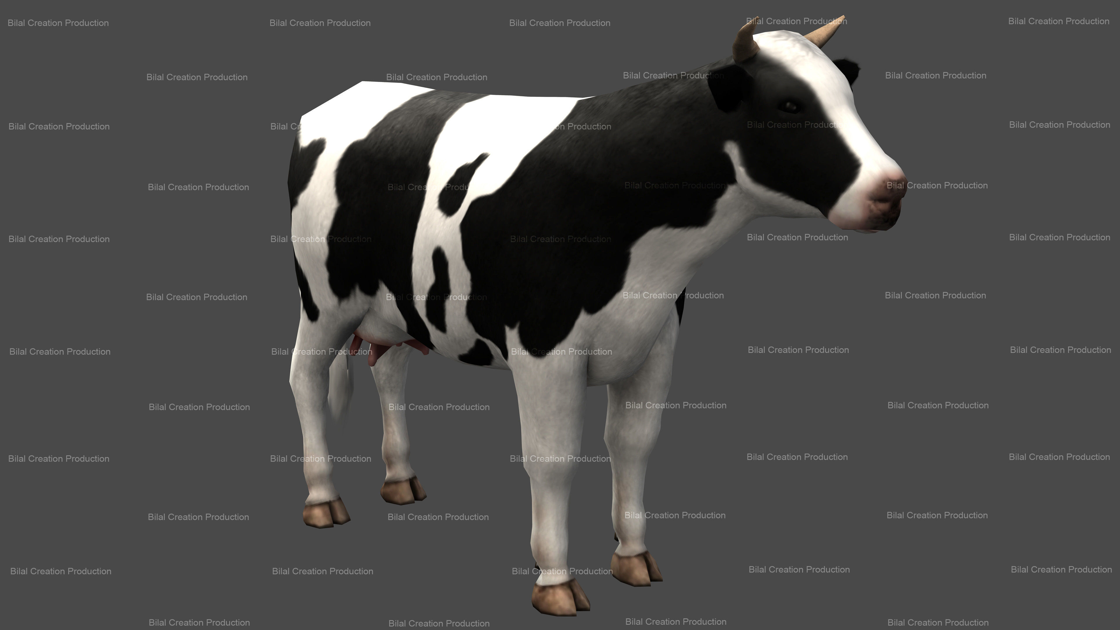 Cow animated 3D model_1