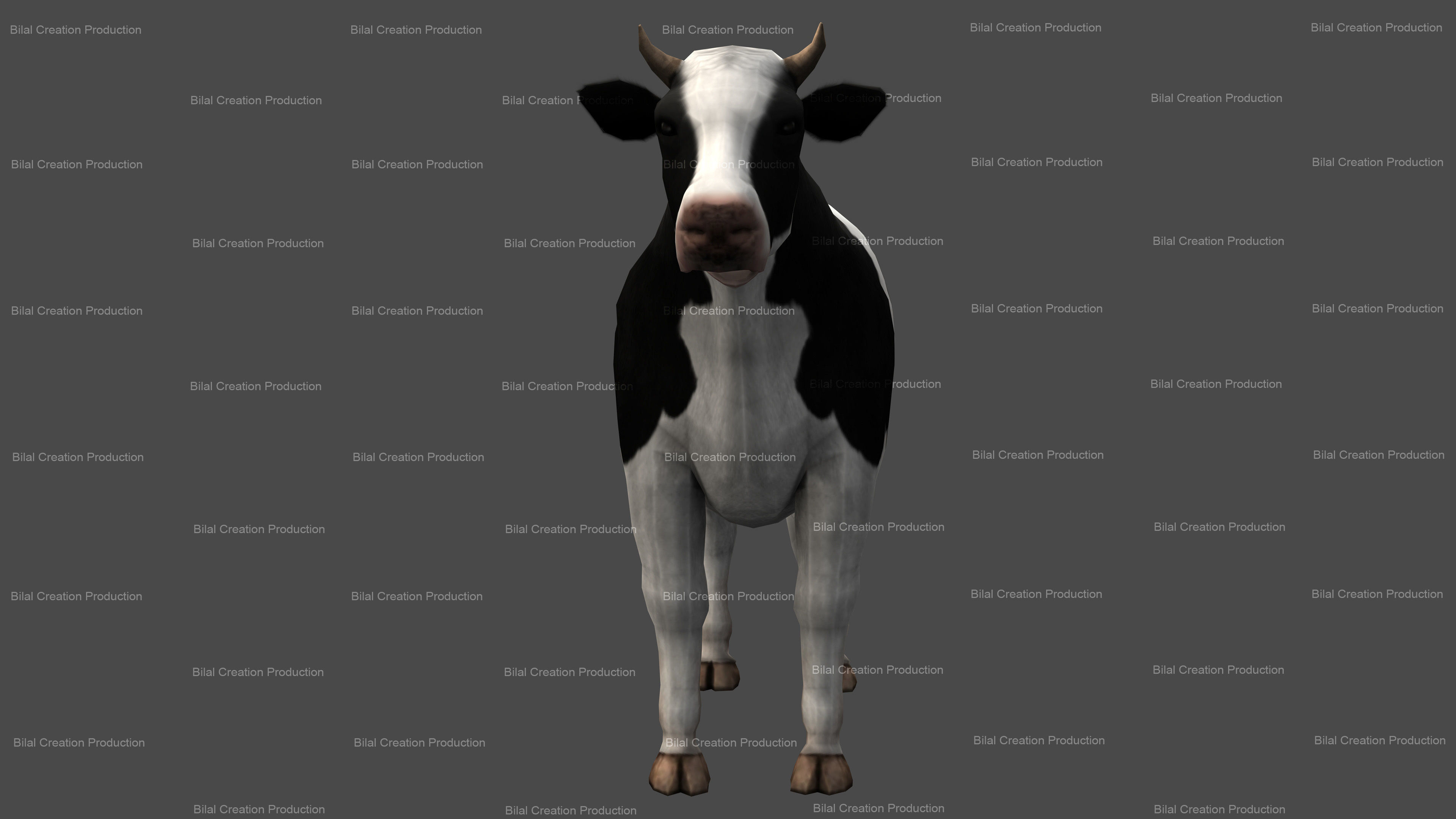 Cow animated 3D model_3