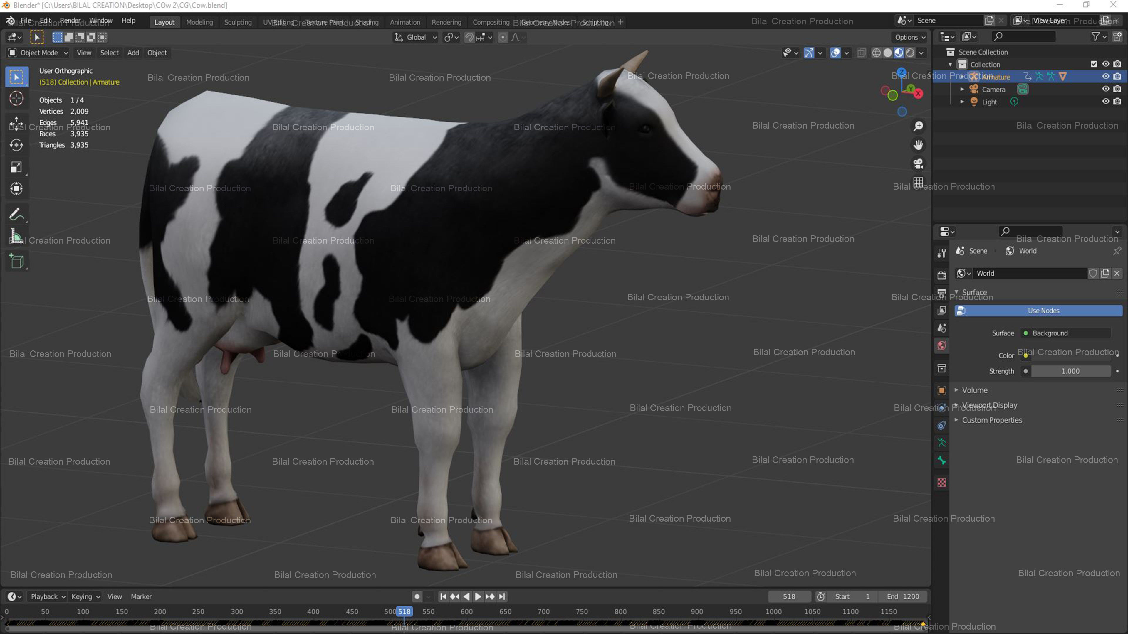 Cow animated 3D model_12