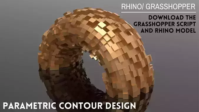 Rhino and Grasshopper Parametric Contour Facade Design script 3D model