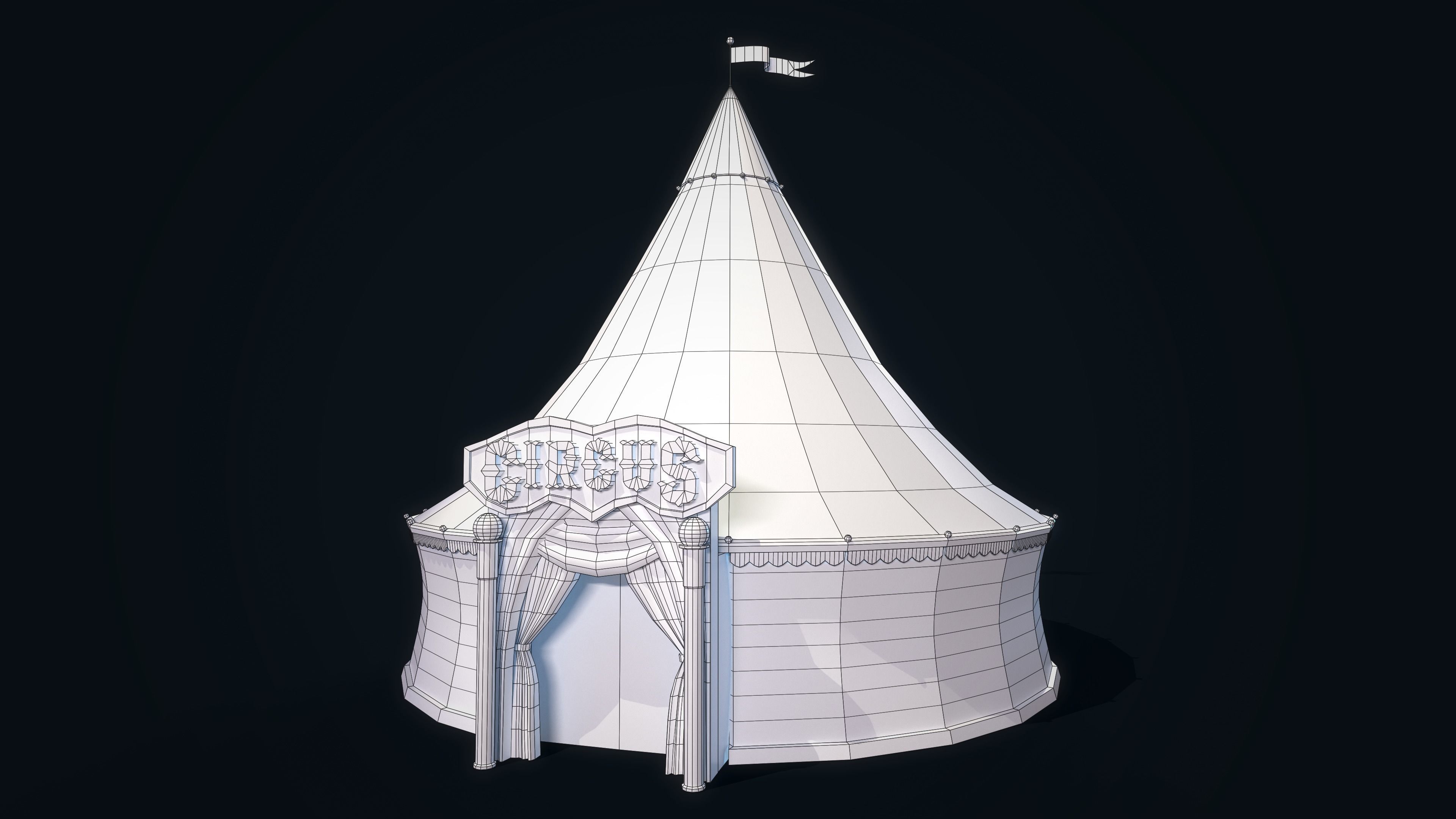 Stylized Circus Tent Low-poly 3D model_7