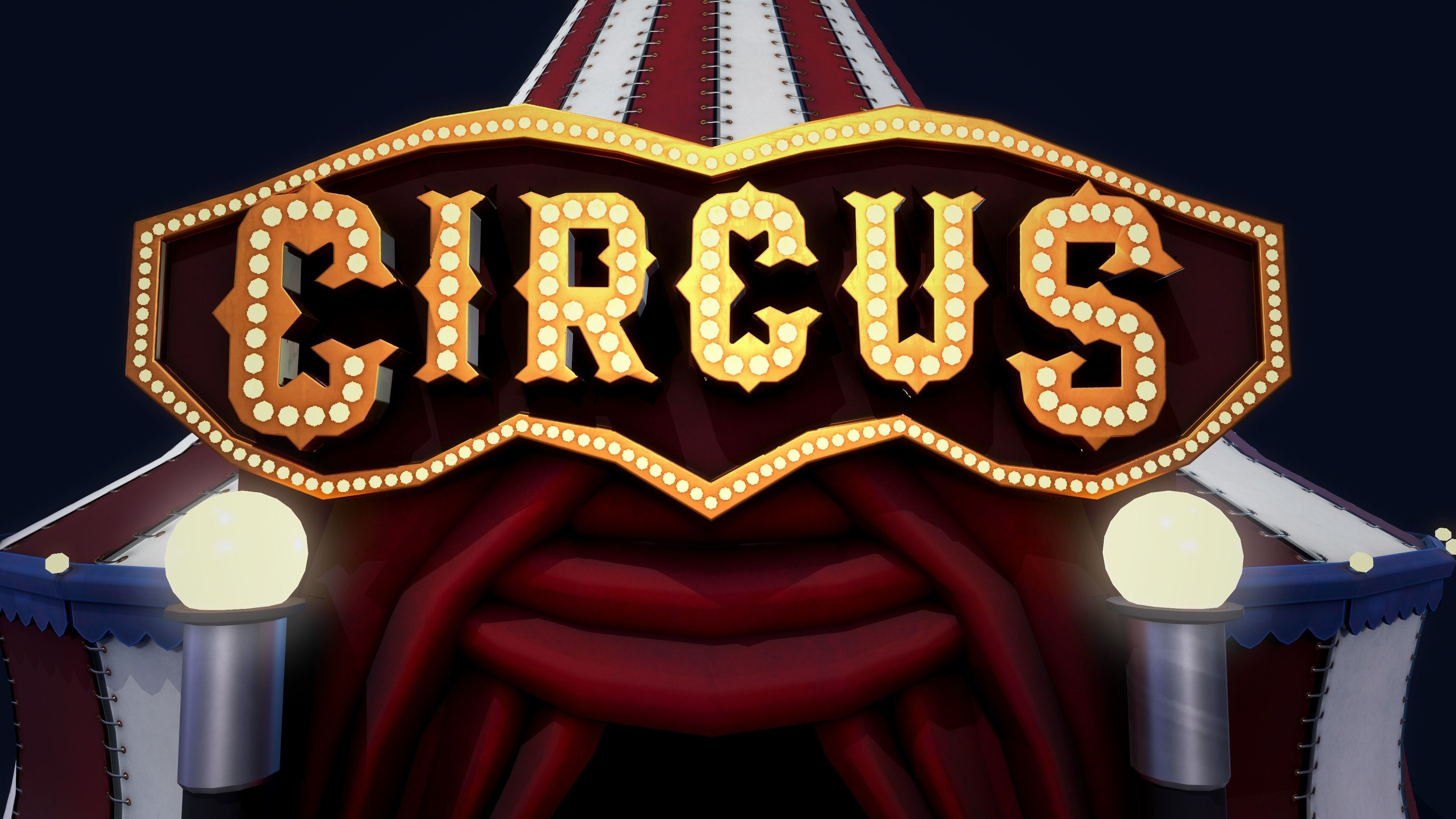 Stylized Circus Tent Low-poly 3D model_3