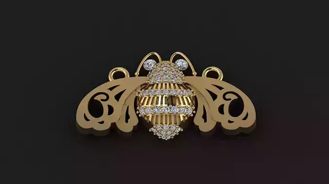 diamond bee pendant