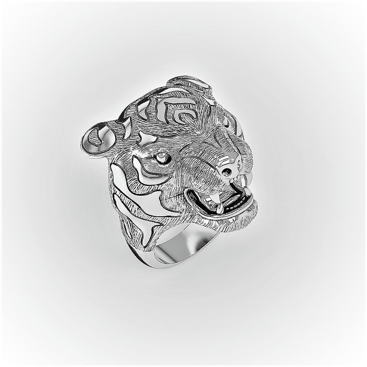 Tiger Head Ring 3D print model_1