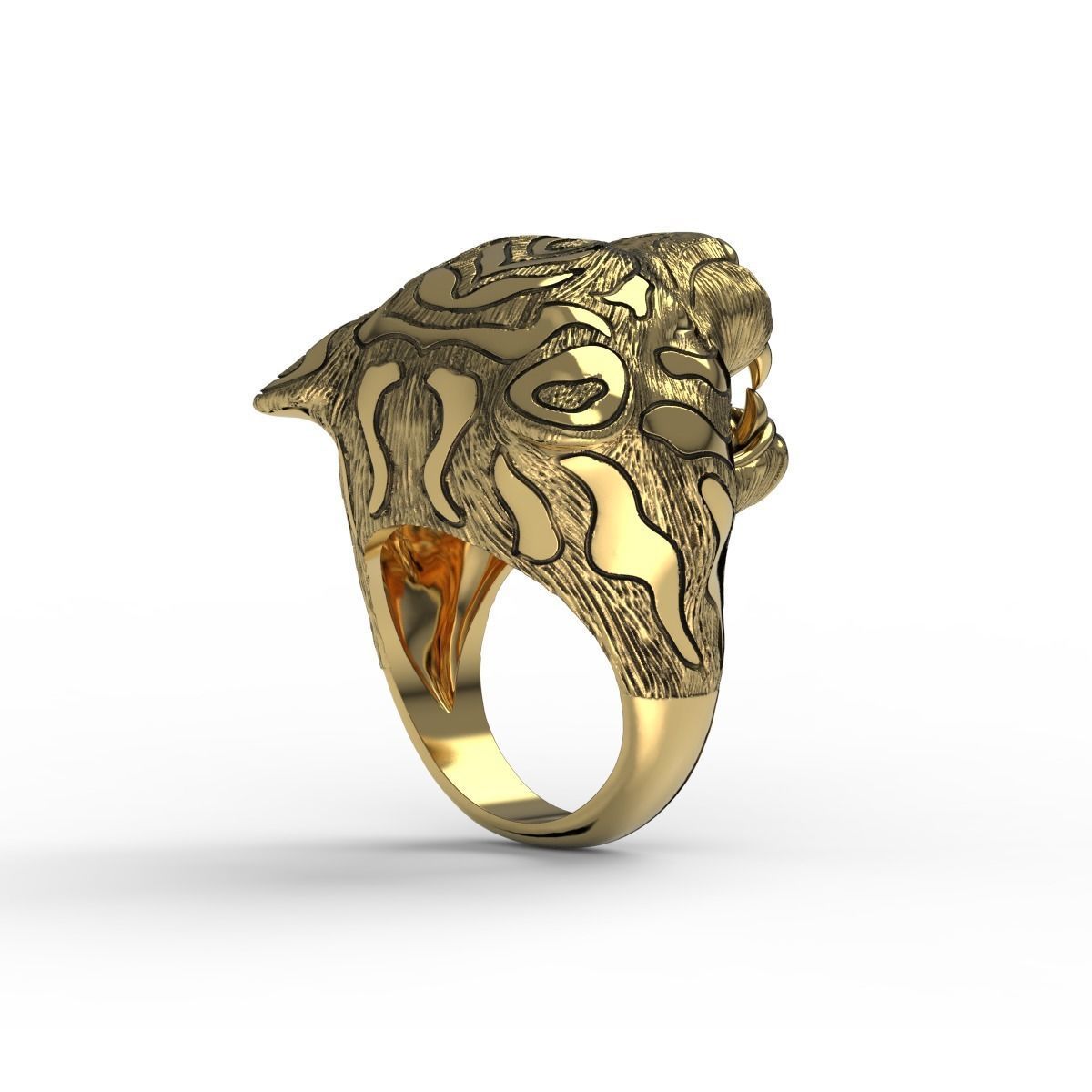 Tiger Head Ring 3D print model_4