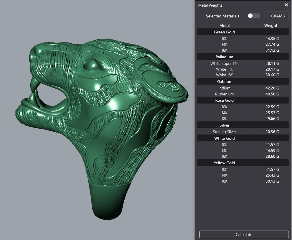 Tiger Head Ring 3D print model_10