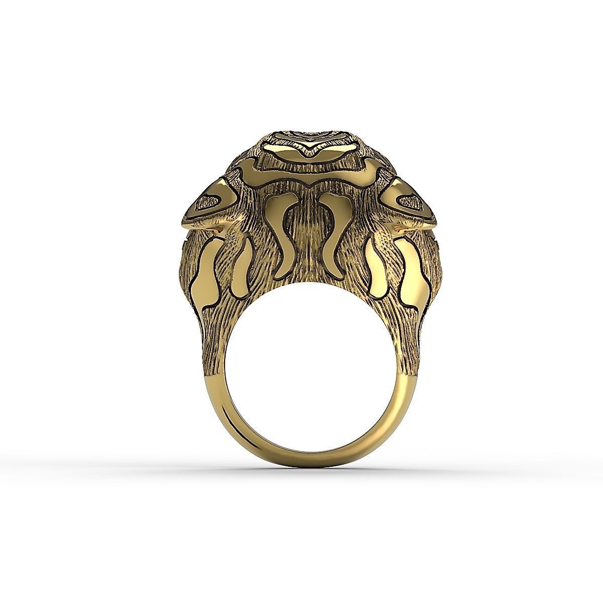Tiger Head Ring 3D print model_6